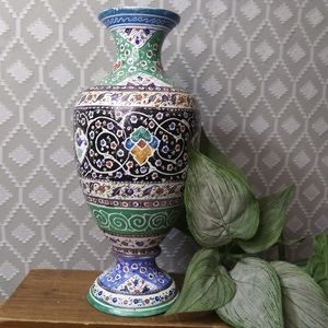 Vintage Hand Painted Tin Vase